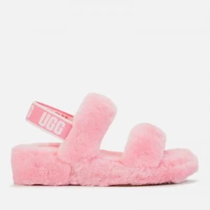 image of UGG Womens Oh Yeah Sheepskin Slides - Sachet Pink - UK 5