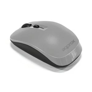 image of Approx APPXM180X Wireless Optical Mouse, 800-1600 DPI, Nano USB, Grey & Black