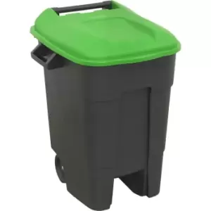 image of 100 Litre Capacity Wheelie Bin - Solid Rear Axle - Two 200mm Wheels - Green