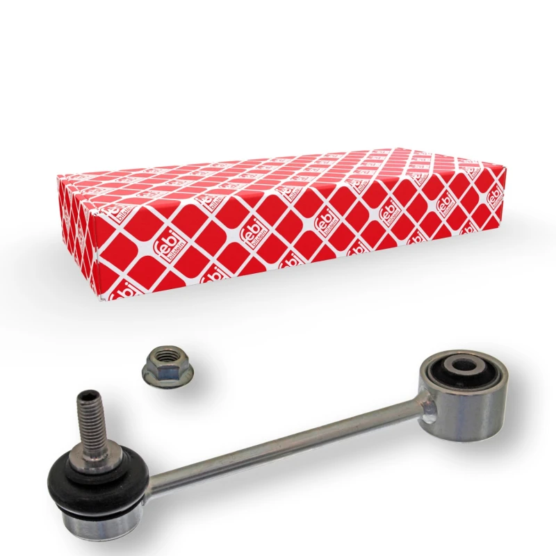 Image of FEBI BILSTEIN 44428 Anti-roll bar link Rear Axle Right, with lock nut Steel Link Stabiliser (3229)