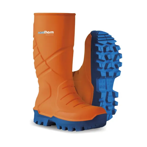 image of Nora Mens Noratherm S5 Full Safety Thermo Wellingtons UK Size 10.5 (EU 45) Orange/Blue NOR004-Orange-10.5