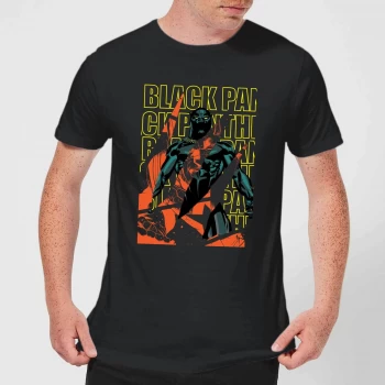 Image of Marvel Avengers Black Panther Collage Mens T-Shirt - Black - 3XL - Black