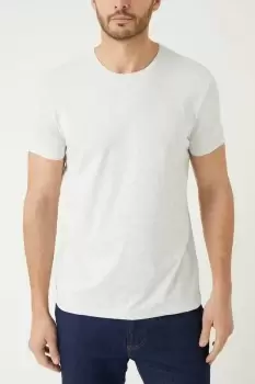 Image of Mens White, Black, Grey Marl 3 Pack Crew Neck T-Shirts