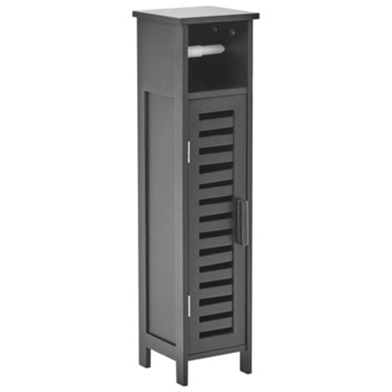 Image of Beliani Toilet Paper Cabinet Olathe Bamboo Wood Black
