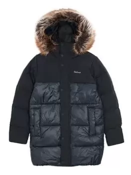 Image of Barbour Boys Newland Baffle Quilt Coat - Black, Size Age: 10-11 Years