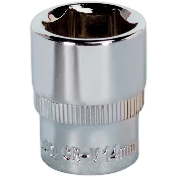 image of Sealey 1/4" Drive Hexagon WallDrive Socket Metric 1/4" 14mm