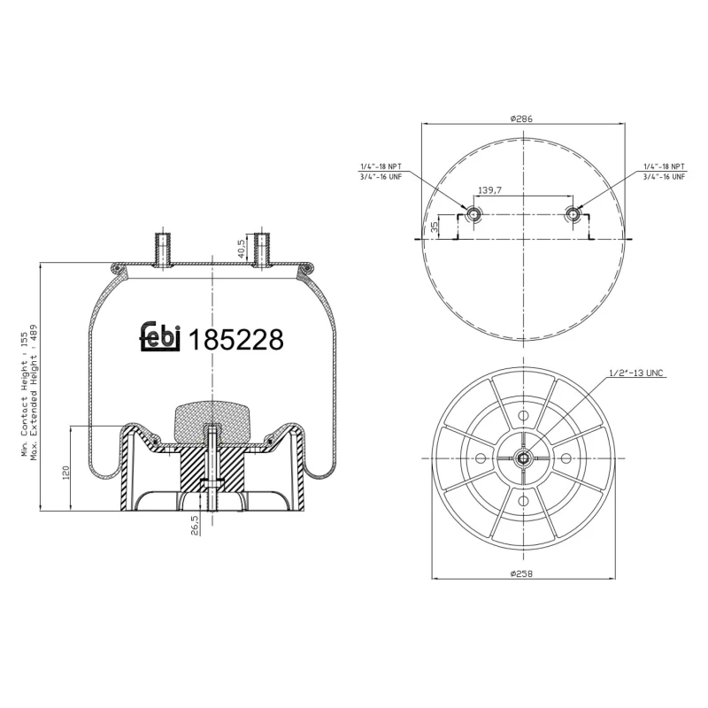 Image of FEBI BILSTEIN 185228 Boot, air suspension Rear Axle Boot,air suspension (324)