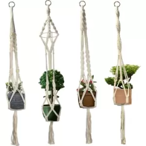 Image of Macrame Plant Hangers - Set of 4 M&W - Multi