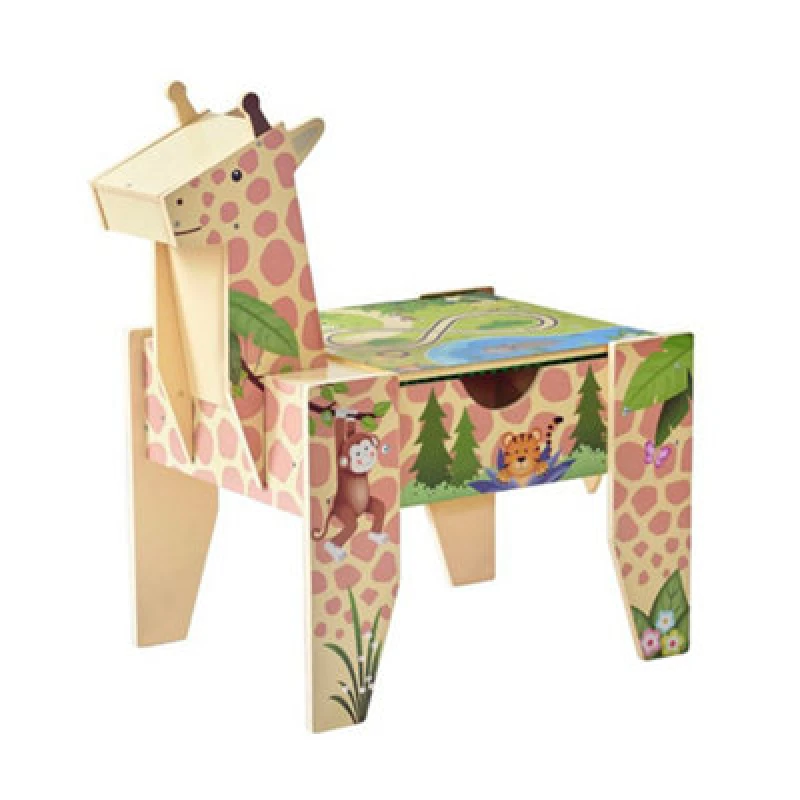 Image of Teamson Kids 2-In-1 Wooden Activity Table With Storage, Blocks & Car