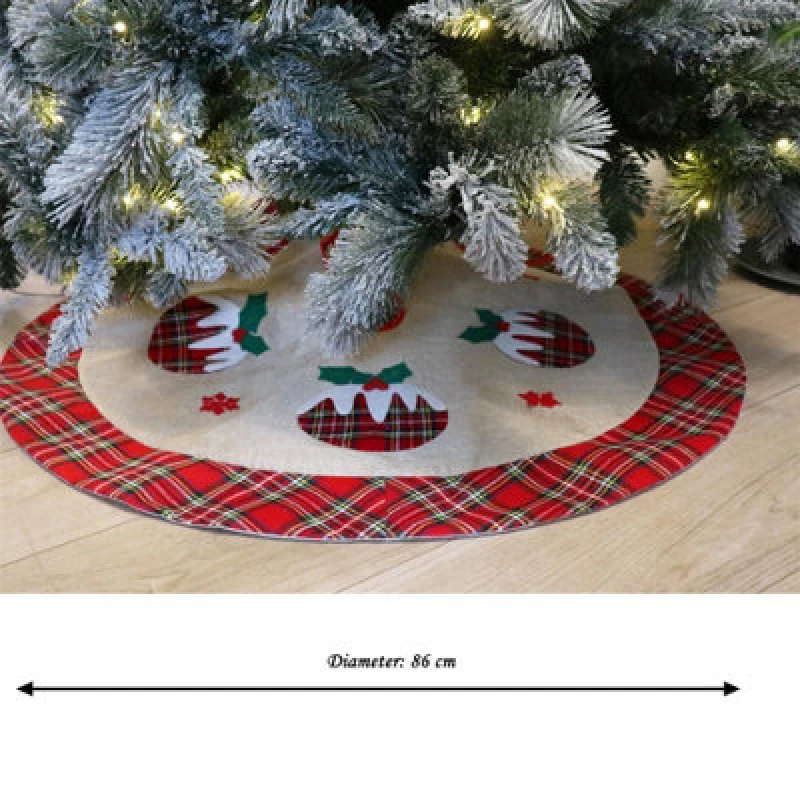 Image of Shatchi Christmas tree skirt decor 4 pcs set 86cm Brown