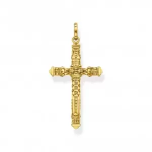 image of Sterling Silver Gold Plated Cross Pendant PE912-413-39