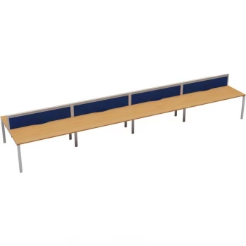 Image of 10 Person Double Bench Desk 1200X780MM Each - White/Beech