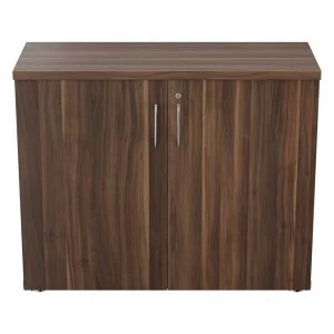 TC Office Regent Low Cupboard Height 800, Dark Walnut