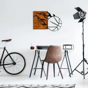 Image of Ball1 Walnut Black Decorative Wooden Wall Accessory