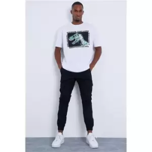 Image of I Saw It First Mens Cuffed Cargo Combat Joggers - Black