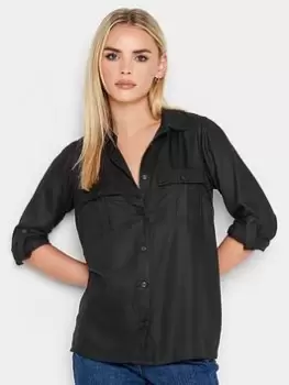 PixieGirl Petite Utility Shirt, Black, Size 12, Women