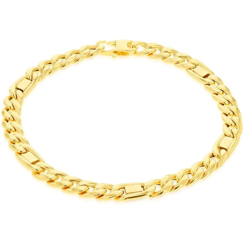 Image of Be You 9ct Gold Curb Link Bracelet Yellow Gold male 8.25in