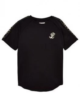 Image of Illusive London Boys Taped Short Sleeve T-Shirt, Black, Size 7-8 Years
