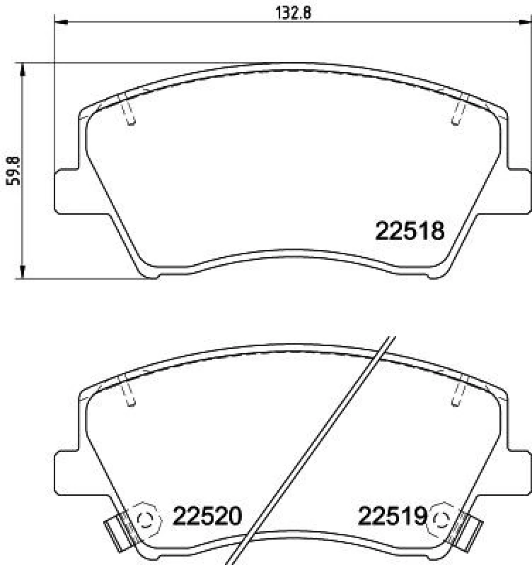 Image of HELLA Brake pad set HELLA 8DB 355 039-041