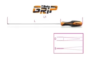 Image of Beta Tools 1264L Beta GRIP Long Screwdriver for Headless Slot Screws 2.5 x200mm
