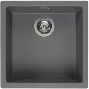 image of Amsterdam 40 Integrated Single Bowl Granite Kitchen Sink Grey Silvery - Grey - Reginox