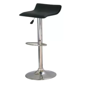 image of Heartlands Furniture Black and Chrome Bar Stool Pair Adjustable Height