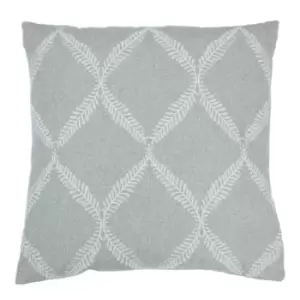 image of Olivia Lattice Embroidered Cushion Grey