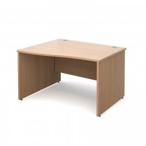 Image of Maestro 25 PL Left Hand Wave Desk 1200mm - Beech Panel Leg Design