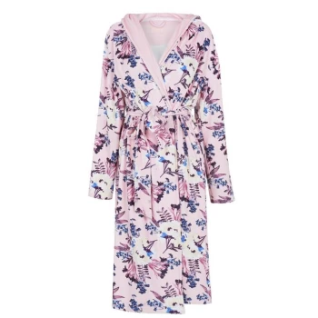 Linea Floral Fleece Robe - Floral print