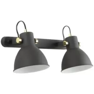 image of Zumaline Lighting - Zumaline Delta Twin Ceiling Spotlight, Matt Black, Clear, White, 2x E27