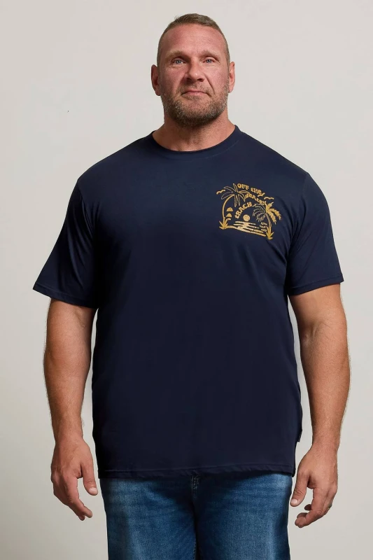 Image of BadRhino BadRhino Men Big & Tall Mens Graphic T-Shirt in Dark Navy Size: 3X-Large Dark Navy XXXL Male 5063589250841