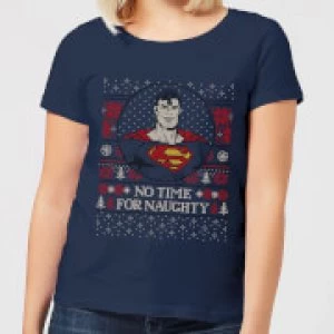 Image of Superman May Your Holidays Be Super Womens Christmas T-Shirt - Navy - L