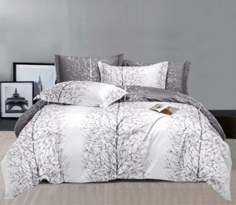 Image of Ezysleep Ezysleep Silver Nature Printed Duvet Set Size: King Silver King Unisex 0721545589767