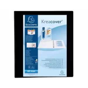 Image of Exacompta Kreacover Ring Binder 4 D Rings 40mm A4 Plus, black