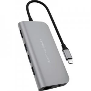 image of HyperDrive HD30F-GRAY USB-C (USB 3.1) multiport hub Ultra HD compatibility, + USB C connector, + built-in SD card reader, Aluminium casing Spaceship g