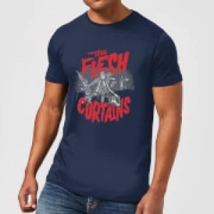 Image of Rick and Morty The Flesh Curtains Mens T-Shirt - Navy - L