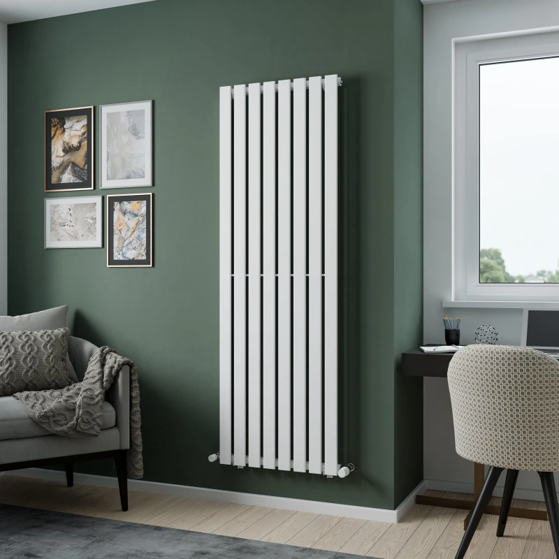 Image of Agadon Lola Designer Panel Radiator in White Size: 1800mm x 372mm White Unisex 1800mm x 372mm