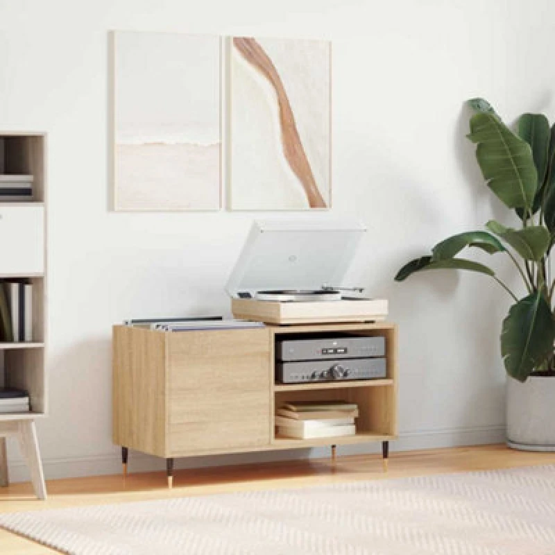 Image of Vidaxl Record Cabinet Sonoma Oak 85X38X48cm Engineered Wood