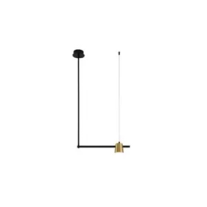 Image of Kalyvia Ceiling Pendant Light 7W LED 3000K Metal Sandy Black, Brass