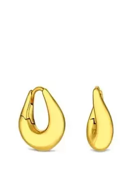 Image of Inicio 14K Gold Plated Wave Polished Hoop Earrings