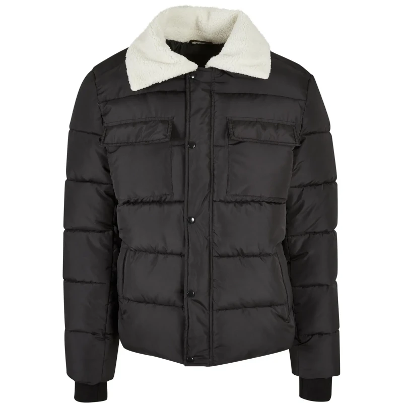 Image of Urban Classics Sherpa collarPuffer Jacket Urban Classics Noir Male L