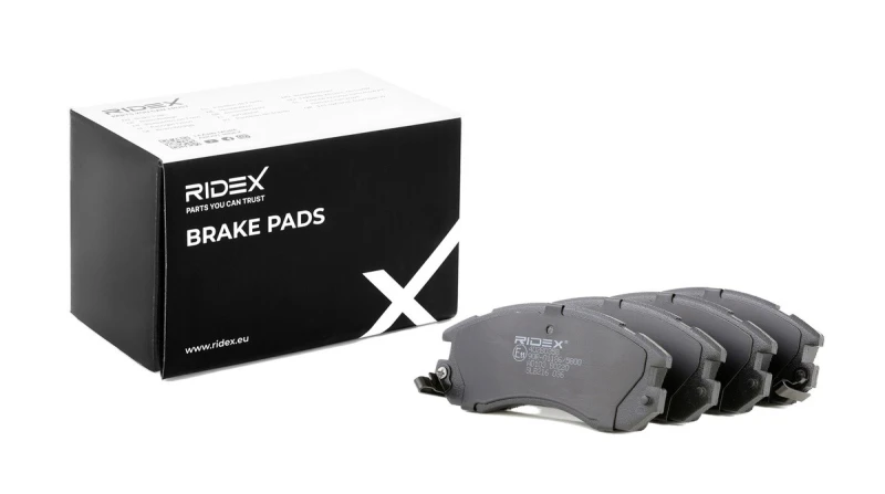 Image of RIDEX 402B0358 Brake pad set Front Axle, with acoustic wear warning Brake Pad Set,disc brake (402)
