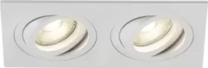 Image of KnightsBridge Ambar Twin Tilt Square Downlight White