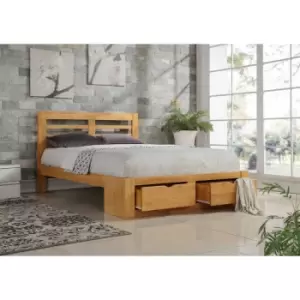 Image of Flintshire New Bretton Solid Wood Bed Frame 5ft King Oak Effect