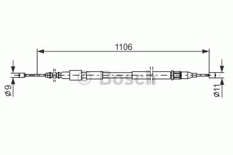 Image of Bosch 1 987 477 529 Brake Cable 1106mm Cable,parking brake (124)