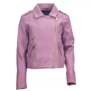 image of Firetrap Leather Jacket Infants - Purple