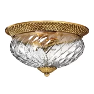 Image of Hinkley Plantation 3 Light Flush Mount Burnished Brass