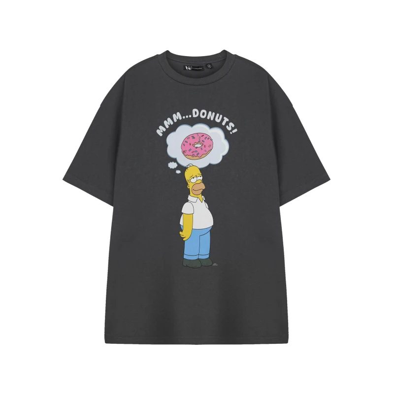 Image of The Simpsons The Simpsons Men Short Sleeved T-Shirt in Grey Size: Small Grey S Male 5063203922635