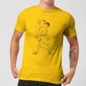 Image of Samurai Jack Vintage Kanji Mens T-Shirt - Yellow - L - Yellow