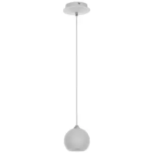 image of Italux James WH - Modern Hanging Pendant White 1 Light with White Shade, GU10